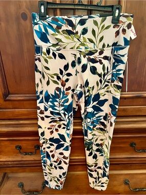 RBX High-Rise Leaf Print Leggings - Blue, Green & Brown